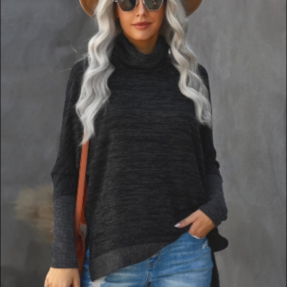 NEW‼️Black Turtleneck Bat Sleeve Tunic - sweater - Picture 9 of 9